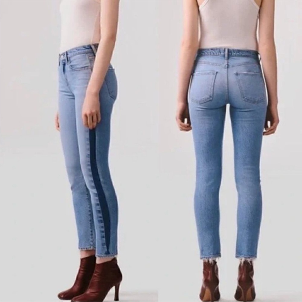 Agolde Toni 90s Straight Leg Mid Rise Side Stripe Jeans in Swerve 26